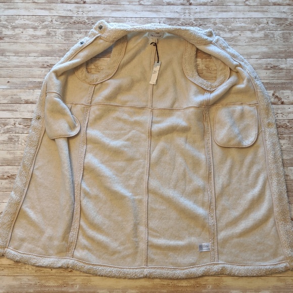 NWT Prologue Cream Fleece Long Cardigan Vest Small - Picture 3 of 8